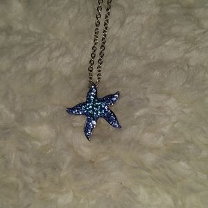 Blue starfish necklace